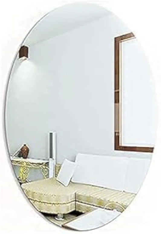 Oval Shape Adhesive Mirror for Wall on Tiles Bedroom Living Room Basin Mirror Bathroom Wall Mirror Both Side Acrylic Wall Mirror Full Length