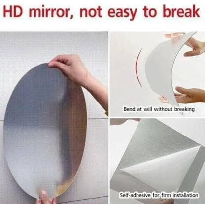 Oval Shape Adhesive Mirror for Wall on Tiles Bedroom Living Room Basin Mirror Bathroom Wall Mirror Both Side Acrylic Wall Mirror Full Length