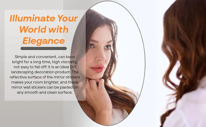 Oval Shape Adhesive Mirror for Wall on Tiles Bedroom Living Room Basin Mirror Bathroom Wall Mirror Both Side Acrylic Wall Mirror Full Length